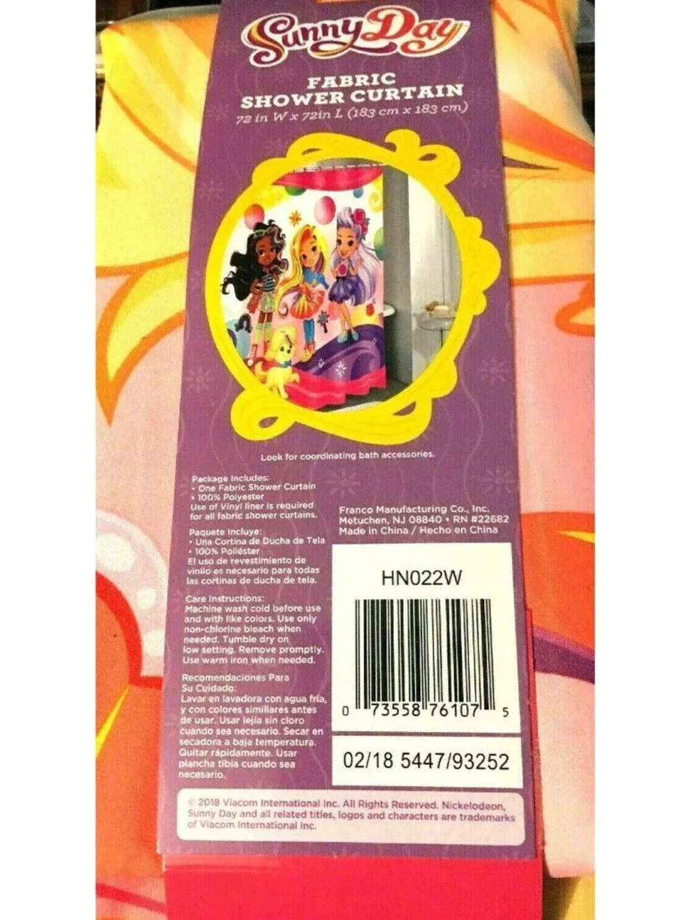 Sunny Day Bathroom Fabric Shower Curtain Nick Jr Cartoon Rox Blair Girl Sealed